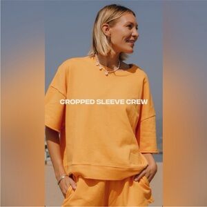 Daily Drills Cropped Sleeve Crew in Tajin